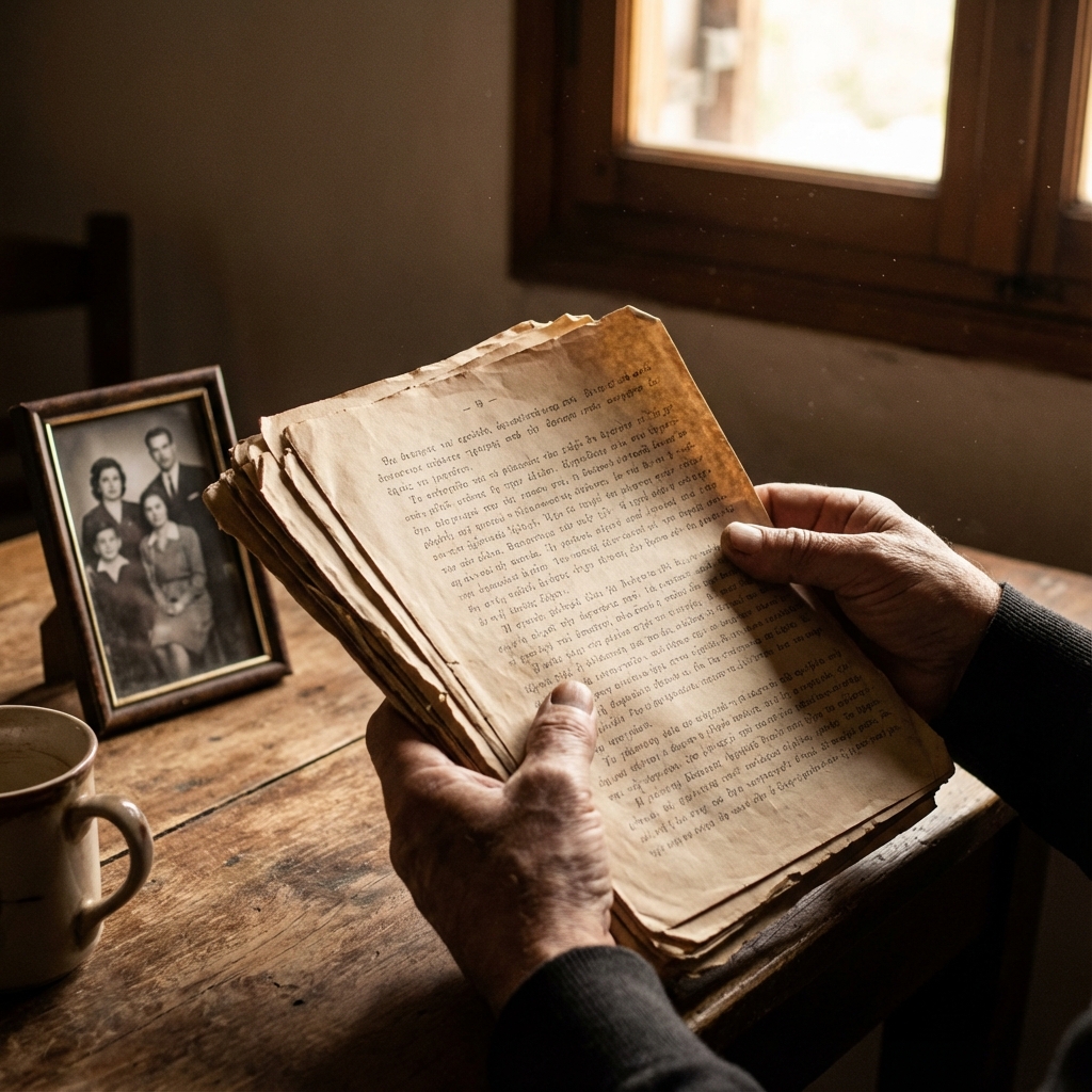 Old handwritten letters in Greek script